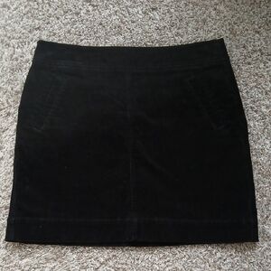 LOFT Black Corduroy Mini Skirt